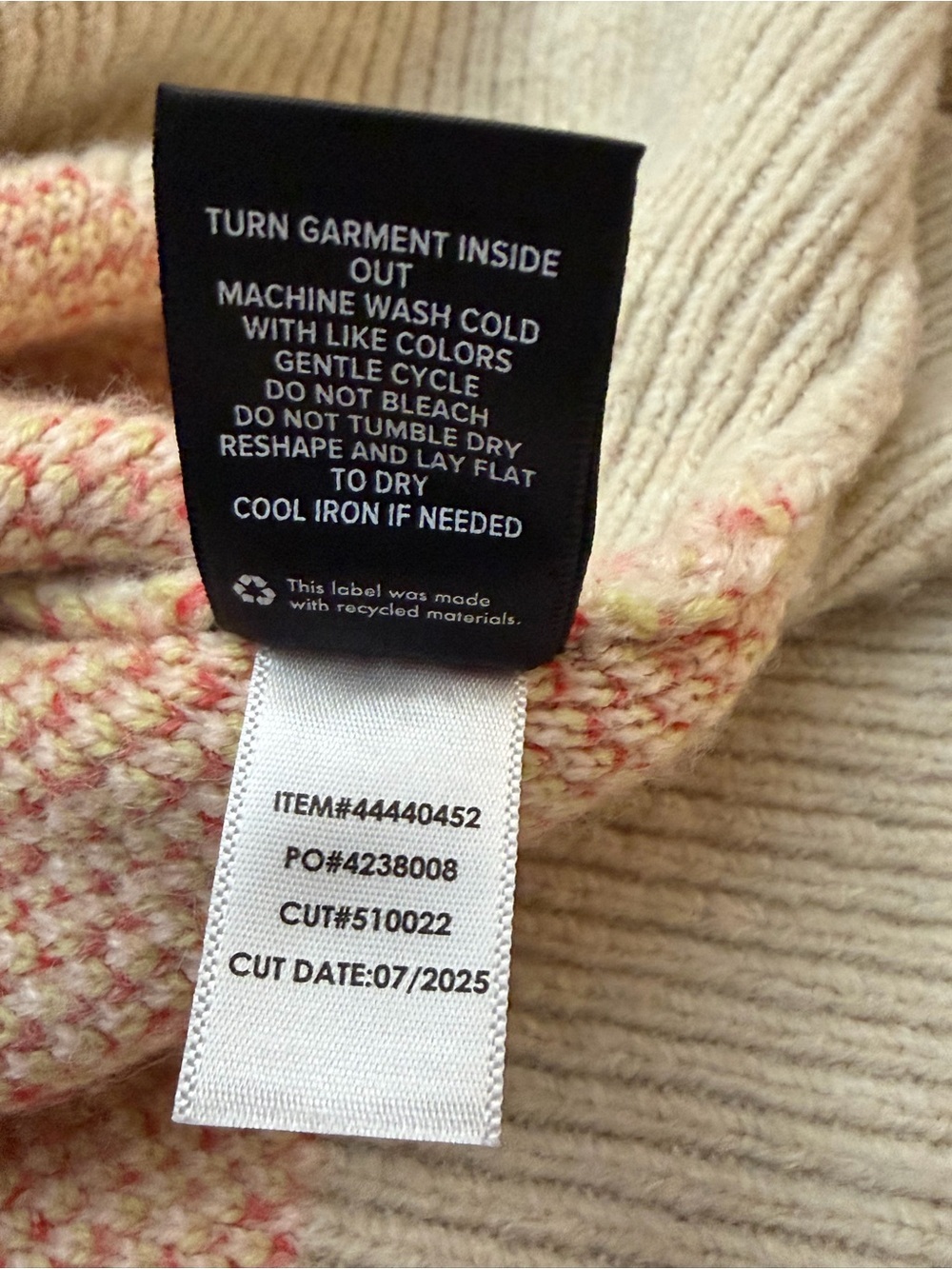 torrid Cream Zip-Up Sweater with Pink Floral and Pastel Stripes - Men - Picture 5 of 7